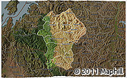 Satellite 3D Map of Gikongoro, darken