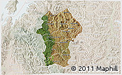 Satellite 3D Map of Gikongoro, lighten