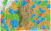Satellite 3D Map of Gikongoro, political outside