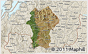 Satellite 3D Map of Gikongoro, shaded relief outside