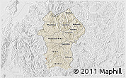 Shaded Relief 3D Map of Gikongoro, lighten, desaturated