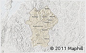 Shaded Relief 3D Map of Gikongoro, lighten, semi-desaturated