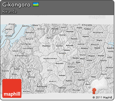 Silver Style 3D Map of Gikongoro