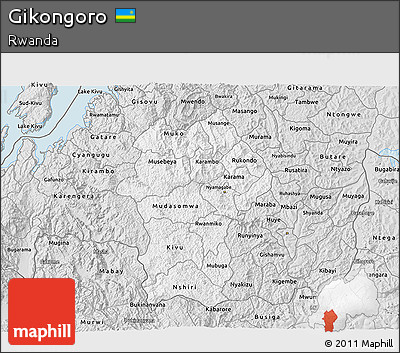 Silver Style 3D Map of Gikongoro