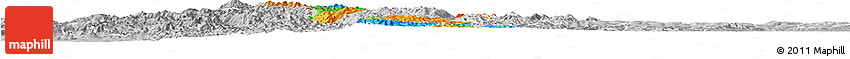 Political Horizon Map of Gikongoro, lighten, desaturated