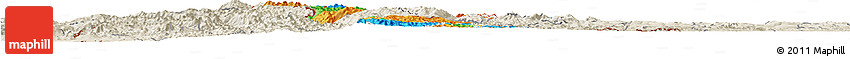 Political Horizon Map of Gikongoro, shaded relief outside