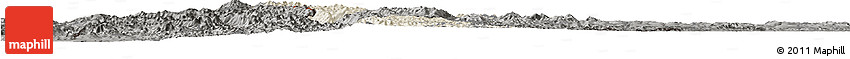 Shaded Relief Horizon Map of Gikongoro, darken, semi-desaturated