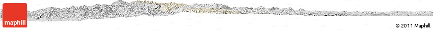Shaded Relief Horizon Map of Gikongoro, desaturated