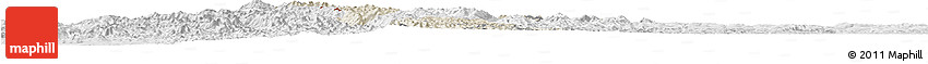 Shaded Relief Horizon Map of Gikongoro, lighten, desaturated