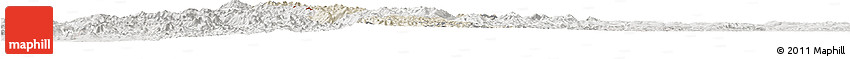Shaded Relief Horizon Map of Gikongoro, lighten, semi-desaturated