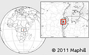 Blank Location Map of Gikongoro, within the entire country