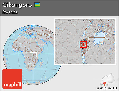 Gray Location Map of Gikongoro, within the entire country