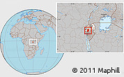Gray Location Map of Gikongoro, highlighted country, within the entire country