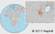 Gray Location Map of Gikongoro, highlighted country