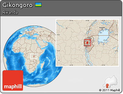 Shaded Relief Location Map of Gikongoro
