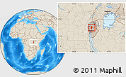 Shaded Relief Location Map of Gikongoro