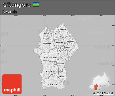Gray Map of Gikongoro, single color outside