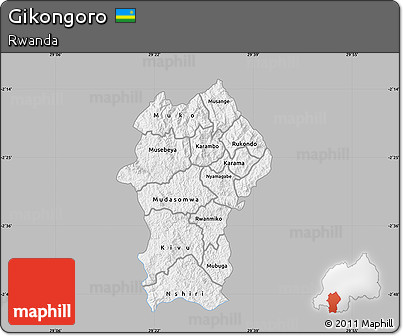 Gray Map of Gikongoro, single color outside