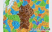 Physical Map of Gikongoro, political outside