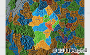 Political Map of Gikongoro, darken