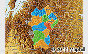 Political Map of Gikongoro, physical outside