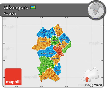 Political Map of Gikongoro, single color outside