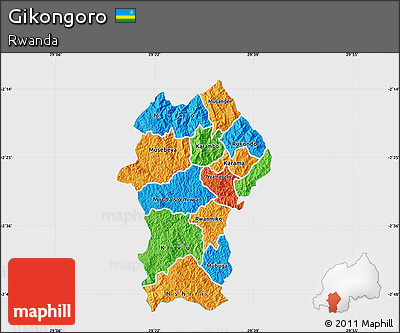 Political Map of Gikongoro, single color outside