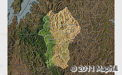Satellite Map of Gikongoro, darken