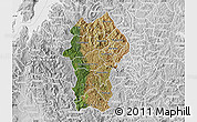 Satellite Map of Gikongoro, lighten, desaturated