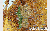 Satellite Map of Gikongoro, physical outside