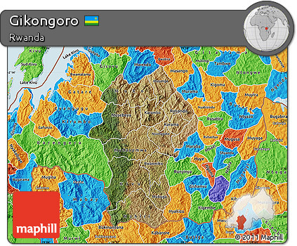 Satellite Map of Gikongoro, political outside