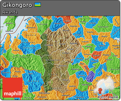 Satellite Map of Gikongoro, political outside