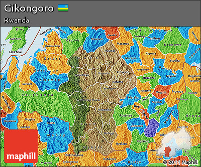 Satellite Map of Gikongoro, political outside