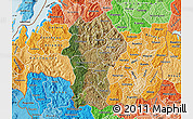 Satellite Map of Gikongoro, political shades outside