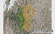 Satellite Map of Gikongoro, semi-desaturated