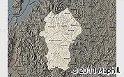 Shaded Relief Map of Gikongoro, darken