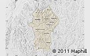 Shaded Relief Map of Gikongoro, lighten, desaturated