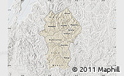 Shaded Relief Map of Gikongoro, lighten, semi-desaturated