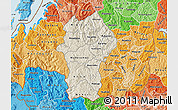 Shaded Relief Map of Gikongoro, political shades outside