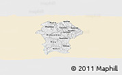 Classic Style Panoramic Map of Gikongoro, single color outside