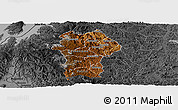 Physical Panoramic Map of Gikongoro, darken, desaturated