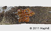 Physical Panoramic Map of Gikongoro, darken, semi-desaturated