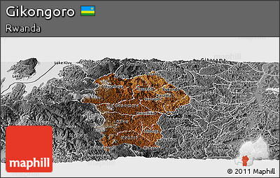 Physical Panoramic Map of Gikongoro, desaturated
