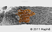 Physical Panoramic Map of Gikongoro, desaturated