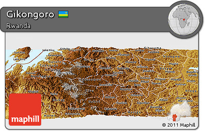 Physical Panoramic Map of Gikongoro