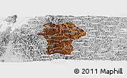 Physical Panoramic Map of Gikongoro, lighten, desaturated