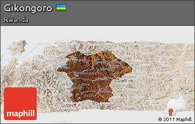 Physical Panoramic Map of Gikongoro, lighten