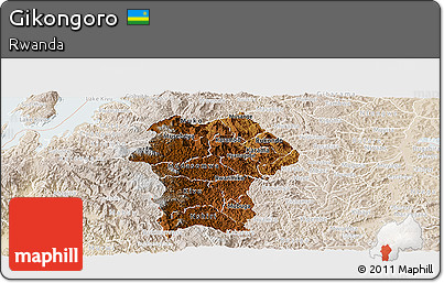 Physical Panoramic Map of Gikongoro, lighten