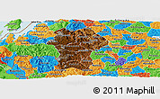 Physical Panoramic Map of Gikongoro, political outside
