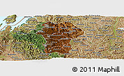 Physical Panoramic Map of Gikongoro, satellite outside